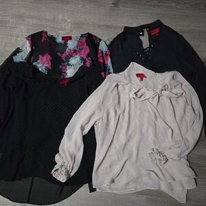 Jennifer Lopez Black, Floral, and Cream Blouses